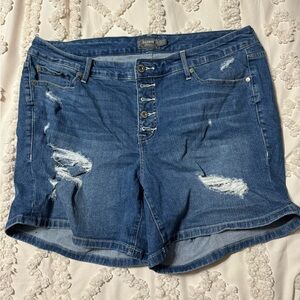 Torrid Distress Jean Shorts